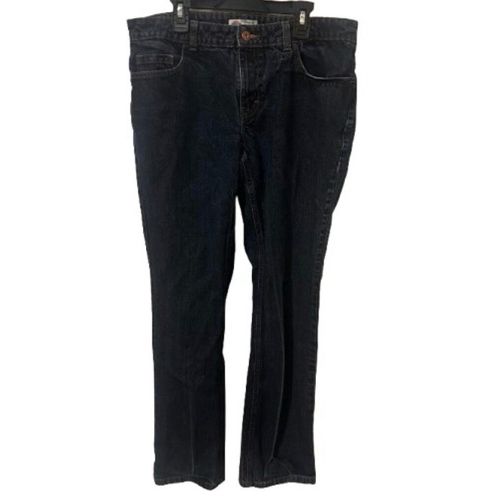 DICKIES CRAFTED BY WOMEN DARK BLUE DENIM WORK JEANS PANTS - RELAXED FIT - 8 x 30